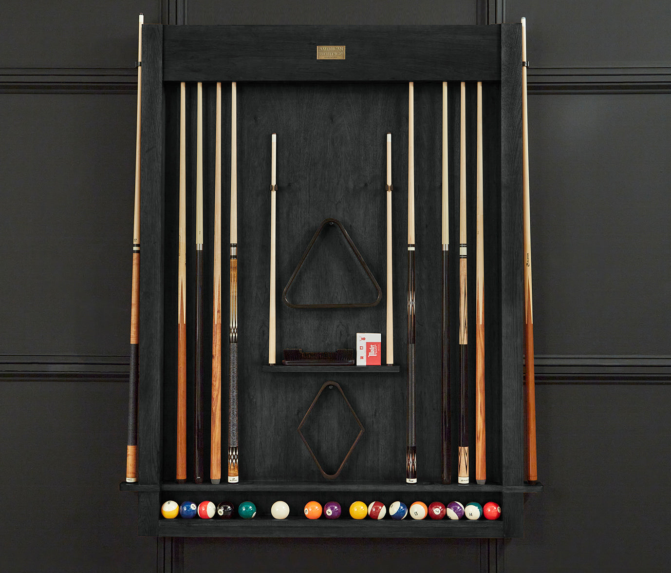 Alta 6-Cue Wall Mounted Cue Rack | American Heritage
