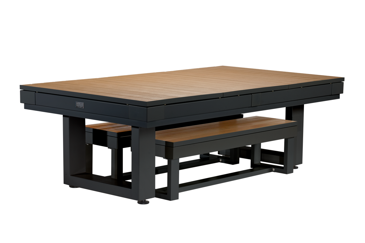 Lanai Outdoor Pool Table (Obsidian Black) | American Heritage