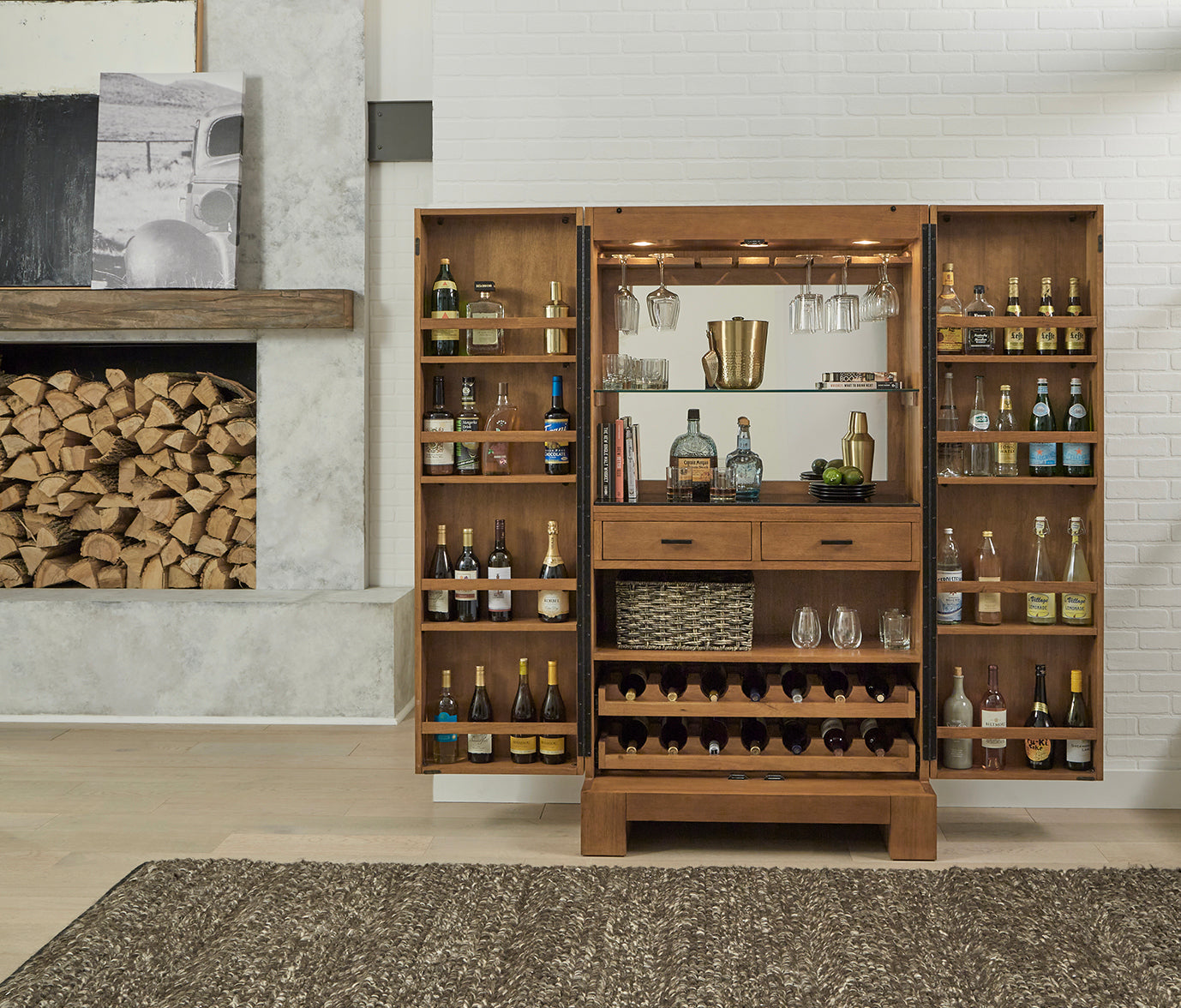 Alta Wine & Spirit Cabinet (Brushed Walnut) | American Heritage