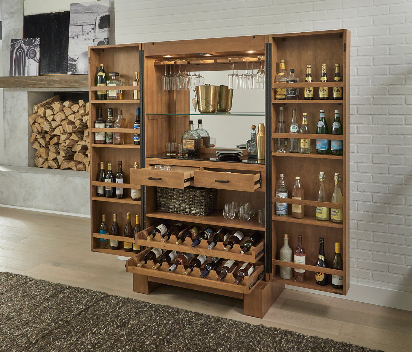 Alta Wine & Spirit Cabinet (Brushed Walnut) | American Heritage