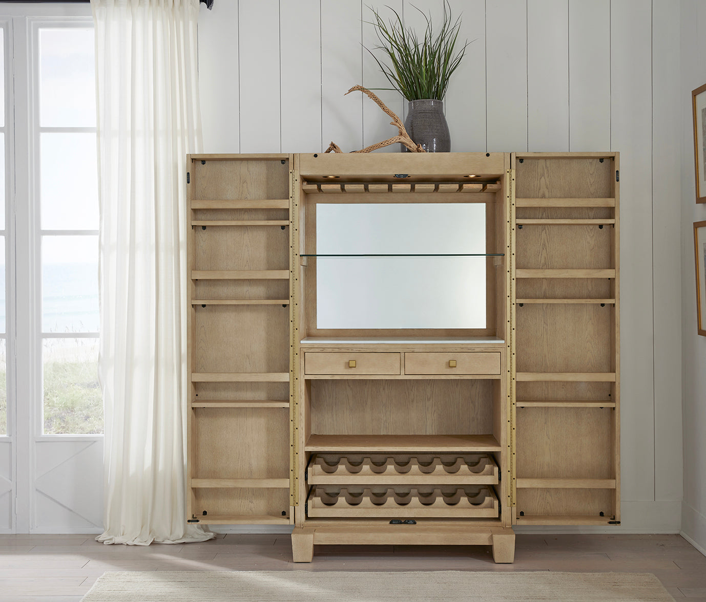 Port Royal Wine & Spirit Cabinet (White Oak) | American Heritage