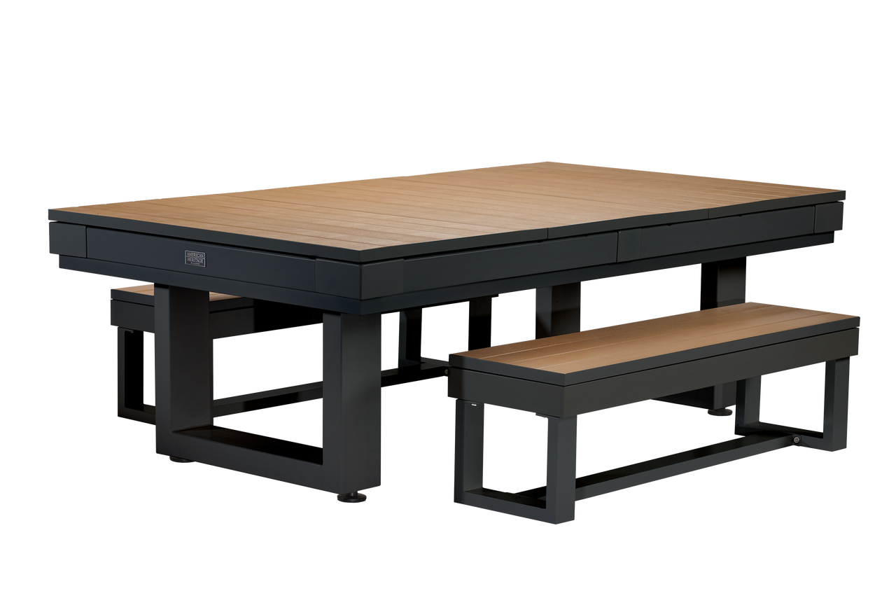 Lanai Outdoor Pool Table (Obsidian Black) | American Heritage