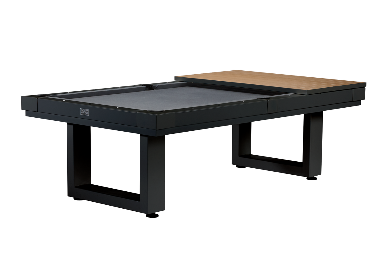 Lanai Outdoor Pool Table (Obsidian Black) | American Heritage